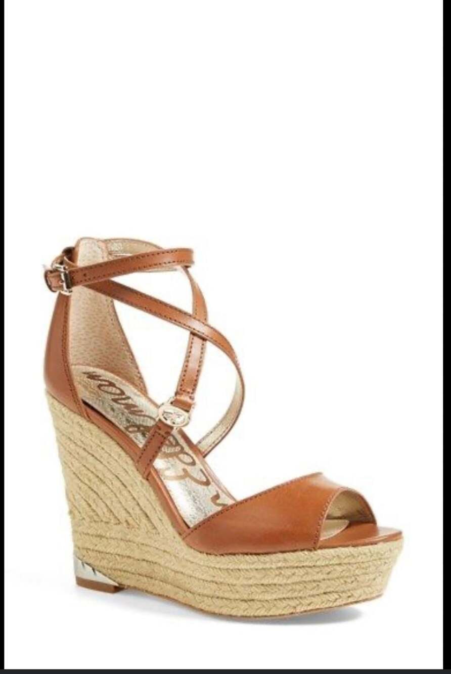Sam Edelman Turner Leather Peep-Toe Espadrille Wedge Sandals - Picture 13 of 13